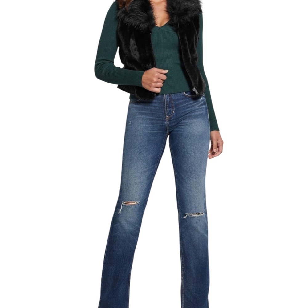 GUESS Emma Women's Fur Vest, Size S - Picture 5 of 9